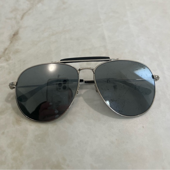 Tom Ford Silver Metal Sunglasses